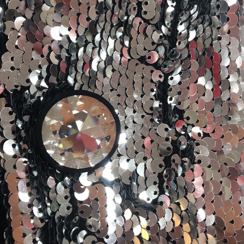 ELLERY SUGAR FOR MY HONEY SILVER SEQUIN BLAZER - Picture 6 of 13